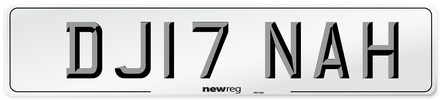 DJ17 NAH Number Plate from New Reg